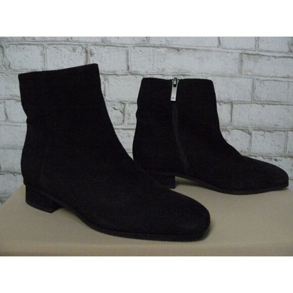 $495 Aquatalia Black Suede Leather Fuoco Ankle Boots US 5 NEW A370